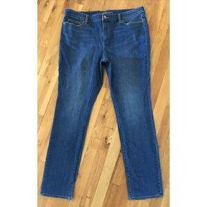 Lands' End‎ ~ Women's ~ Mid Rise Slim Faded Blue Jeans Size 16